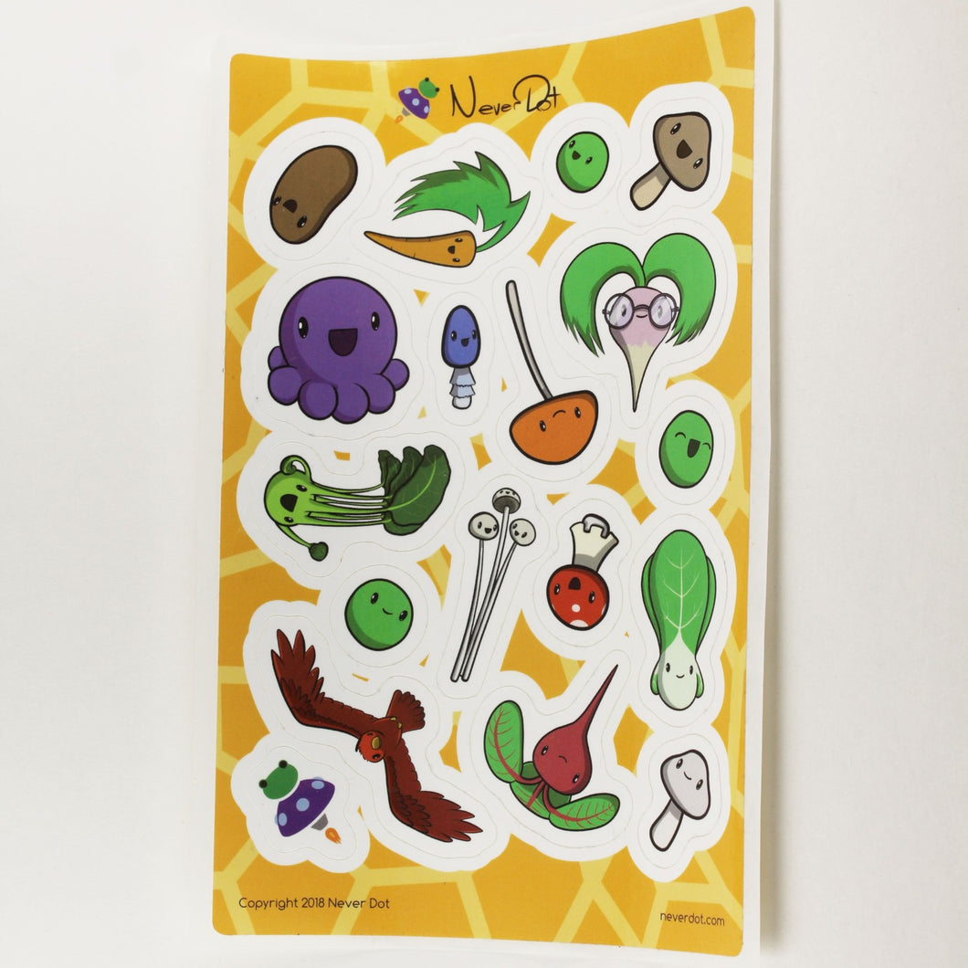 Giant sticker sheet packed with vegetable goodness... mmm... please buy me, I'm healthy for you!