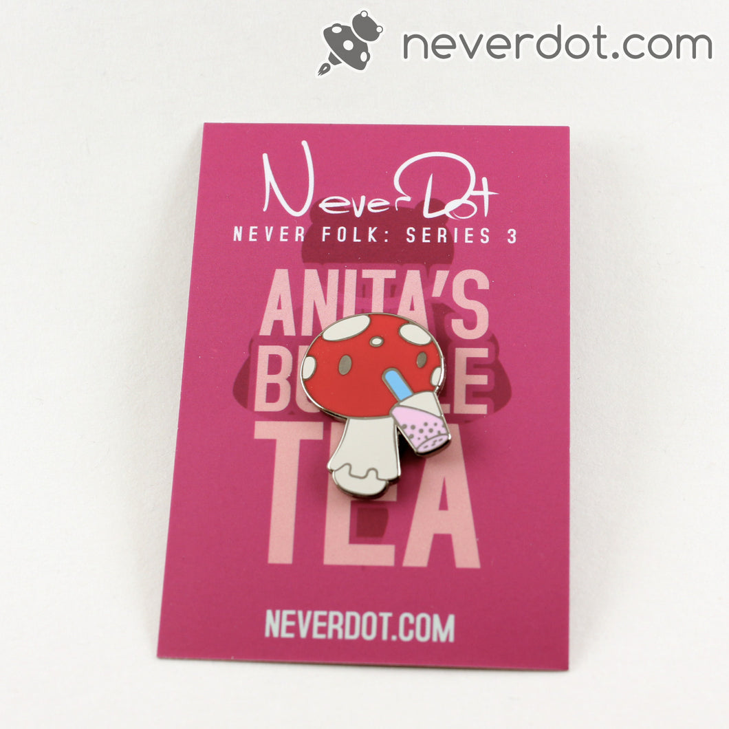 Anita's Bubble Tea enamel pin